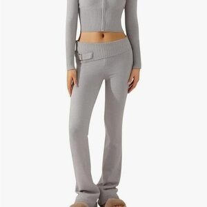 Grey Knit Hoodie & Pant Set